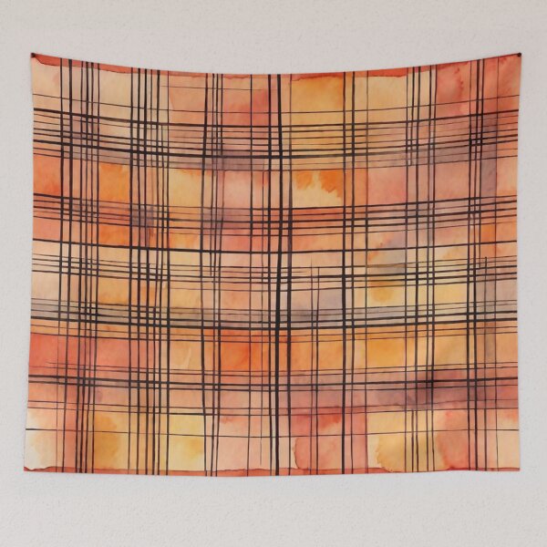 Item preview, Rustic Charm: Red Orange Plaid Pattern designed and sold by MoxisWatercolor.