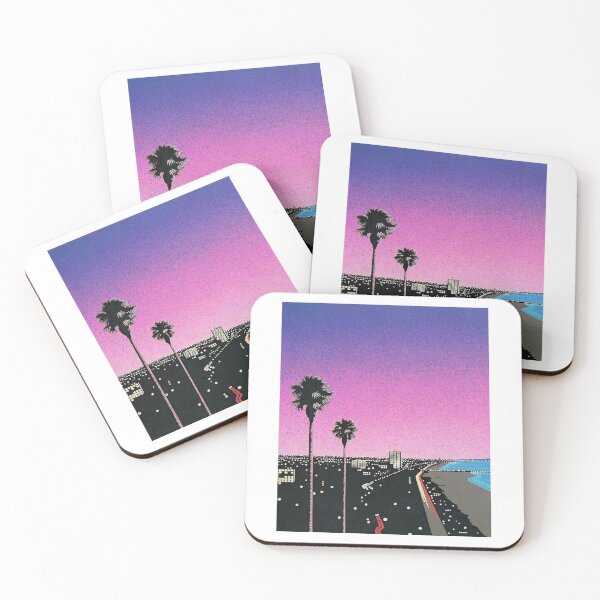 Item preview, Hiroshi Nakai Purple Beach City Canva Art Pop designed and sold by OVERSAI.