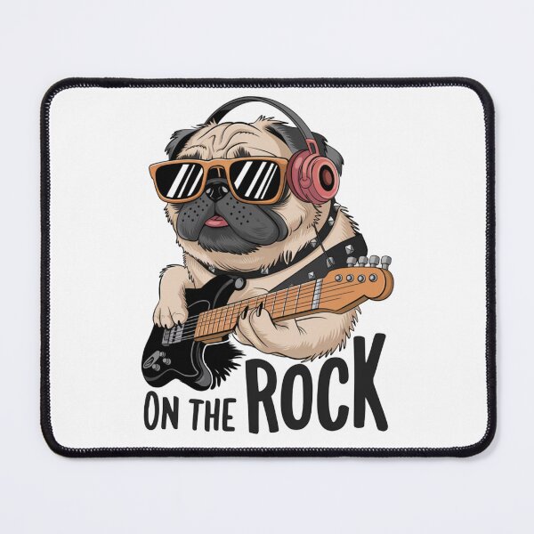 Item preview, Rockstar Pug Guitarist – “ON THE ROCK” Cool Dog Playing Electric Guitar** designed and sold by Colorful-Garden.