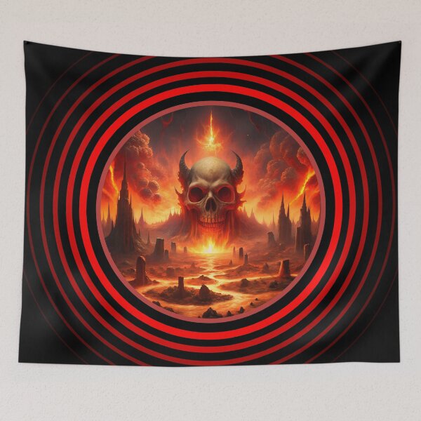 Item preview, BURNING HELL IN FLAMES WITH DARK SKULL designed and sold by CuPensky.