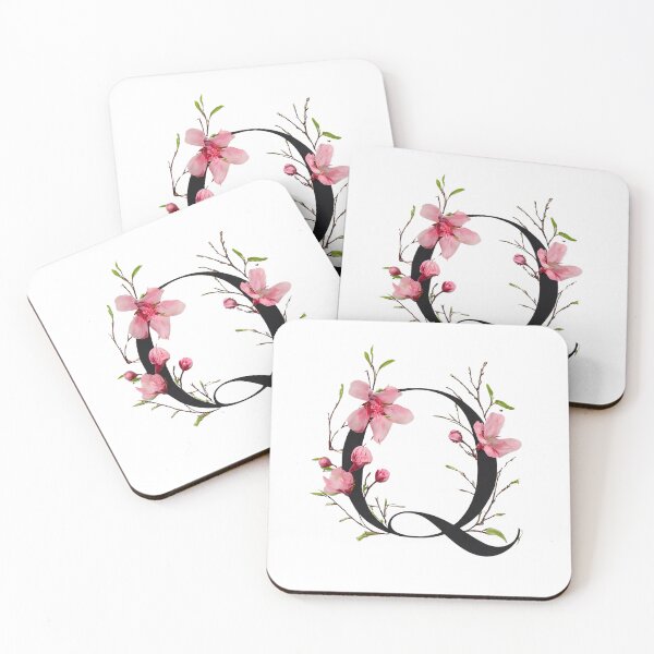 Item preview, Artistic Floral Letter Q with Pink Flowers – Nature-Inspired Botanical Monogram. designed and sold by Psycho-Crazy.