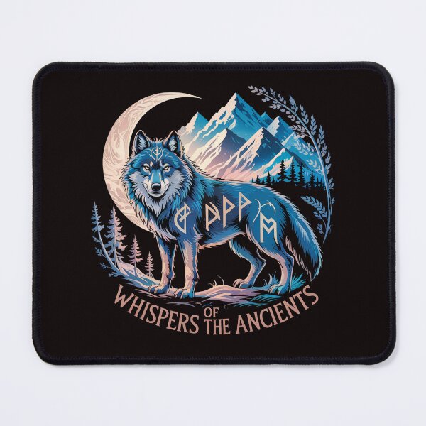 Item preview, Whispers of the Ancients Mystical Wolf and Moon Runic Design designed and sold by Slavicsoul.