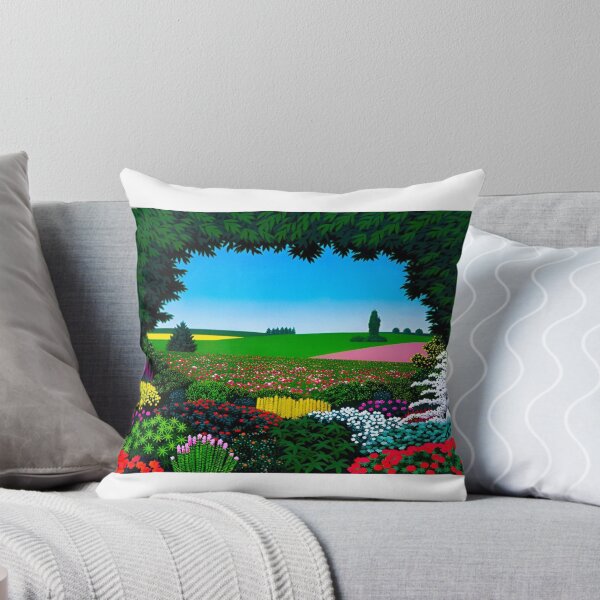Item preview, Hiroshi Nakai Green Flowers Trees Landscape Canva Art Pop designed and sold by OVERSAI.