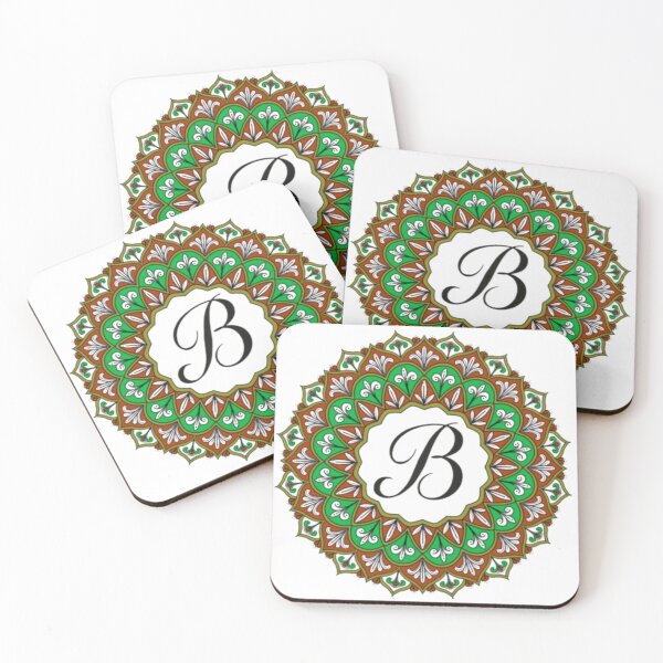Artikelvorschau, Florales x Vintage-Mandala mit Buchstabe B entworfen und verkauft von El-Kenz.