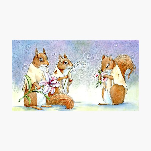Item preview, squirrels in bloom designed and sold by KaarenPoole.