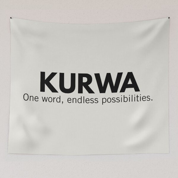 Item preview, Kurwa One Word Endless Possibilities Funny Polish Gag Gift designed and sold by Anniko Art Studio.