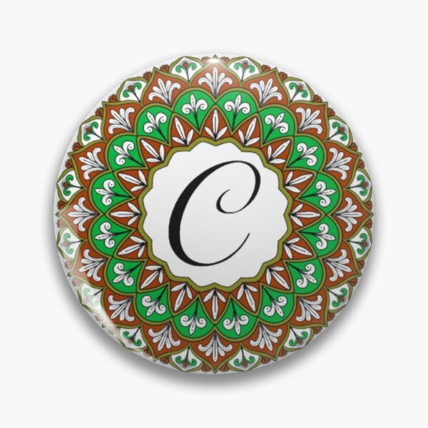 Artikelvorschau, Florales x Vintage-Mandala mit Buchstabe C entworfen und verkauft von El-Kenz.