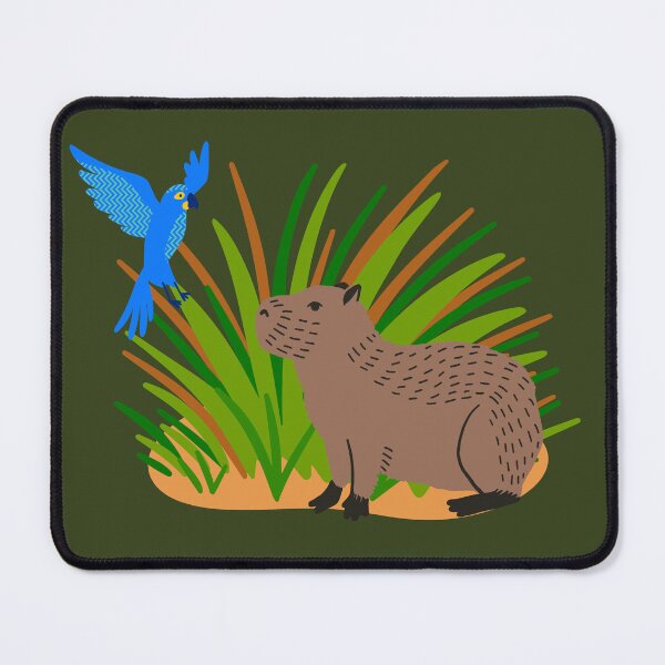Item preview, Cute Capibara and the Blue Parrot designed and sold by ElixirCraft.