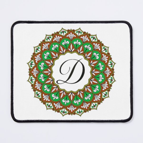 Item preview, Floral x Vintage Mandala with Letter D designed and sold by El-Kenz.