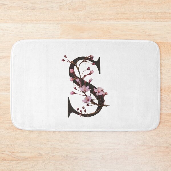 Item preview, Floral Letter S with Cherry Blossoms - Elegant Botanical Monogram Wall Art designed and sold by Psycho-Crazy.