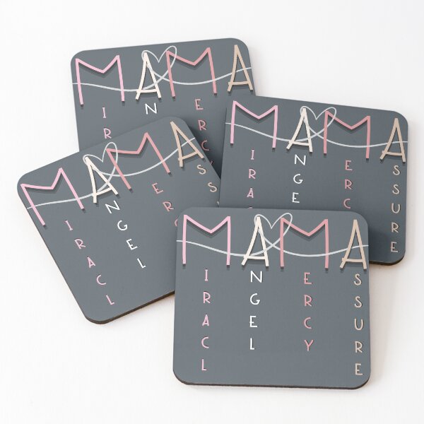Artikelvorschau, MAMA-Akronym, Miracle Angel Mercy Assure, Minimalistisches Muttertagsgeschenk, Mama-Leben, Pastellherz-Mama-Design, Geschenk für die beste Mama aller Zeiten entworfen und verkauft von ANTHAR.