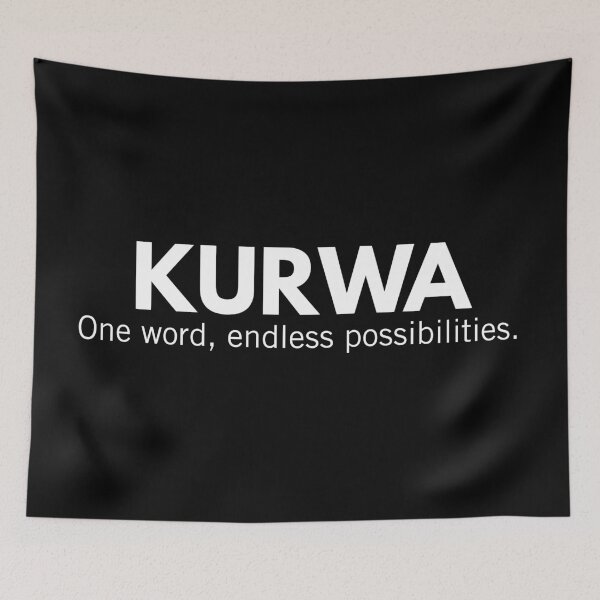 Item preview, Kurwa One Word Endless Possibilities Funny Polish Gag Gift designed and sold by Anniko Art Studio.