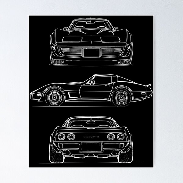 Item preview, 1979 Corvette Blueprint Line Art Drawing designed and sold by TheArtOfCar.