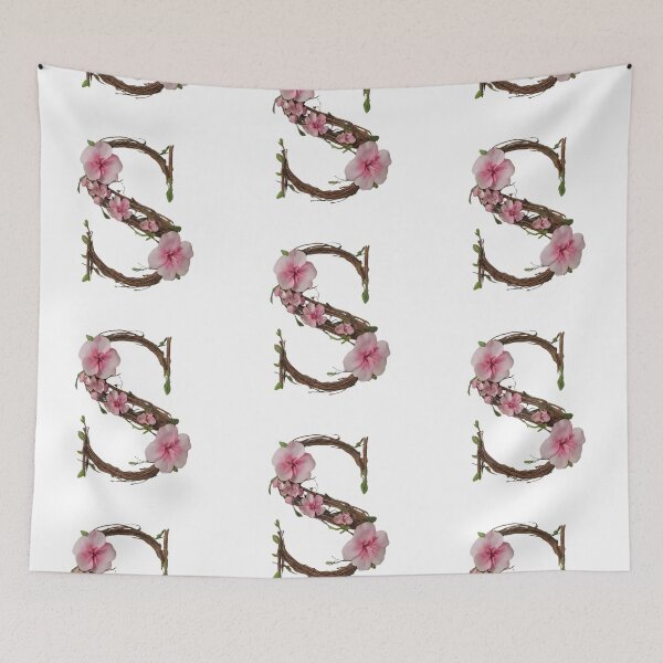 Item preview, Elegant Floral Letter S - Nature-Inspired Botanical Design designed and sold by Psycho-Crazy.