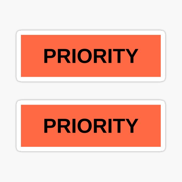 Item preview, 2x Priority Tag Stickers in Signal Orange designed and sold by TravelSticker.