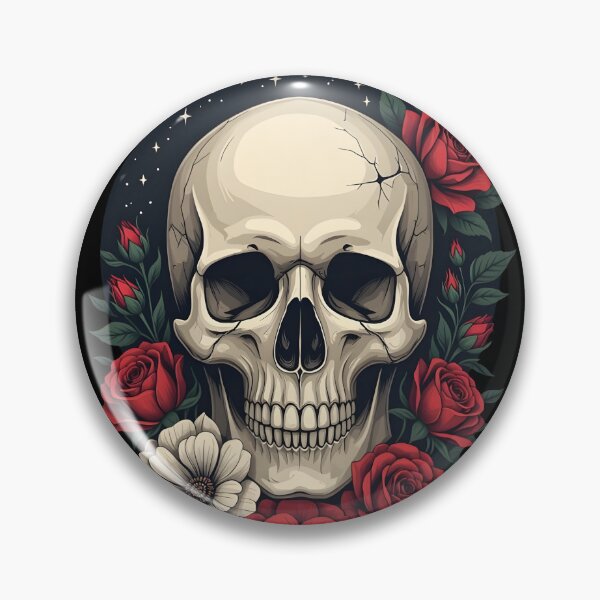 Item preview, Aesthetic flower decorated animated skull designed and sold by Relatable Tees.