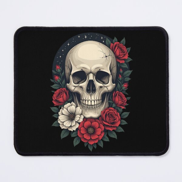 Item preview, Aesthetic flower decorated animated skull designed and sold by Relatable Tees.