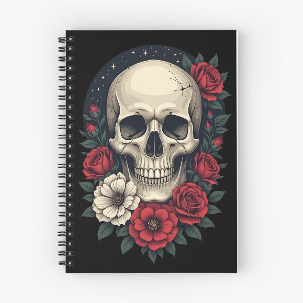 Item preview, Aesthetic flower decorated animated skull designed and sold by Relatable Tees.