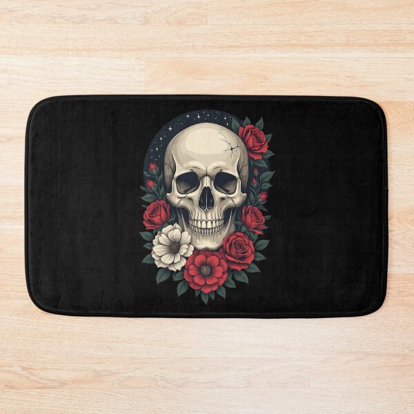 Item preview, Aesthetic flower decorated animated skull designed and sold by Relatable Tees.