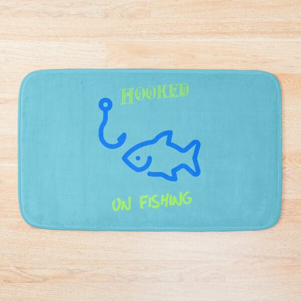 Item preview, Hooked on fishing blue and green designed and sold by seahorse crossing.