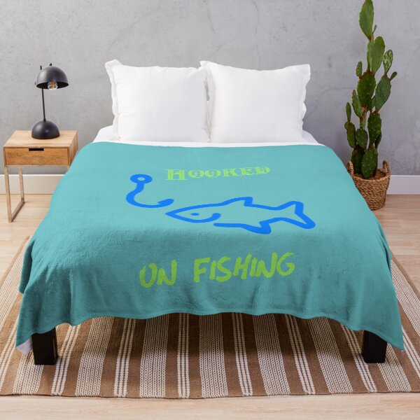 Item preview, Hooked on fishing blue and green designed and sold by seahorse crossing.
