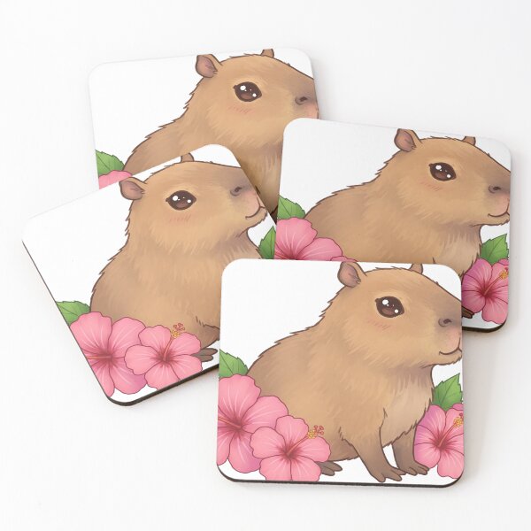 Item preview, Capy Chillaxin' Amongst the Hibiscus Hype designed and sold by Guryl Michal Designs.