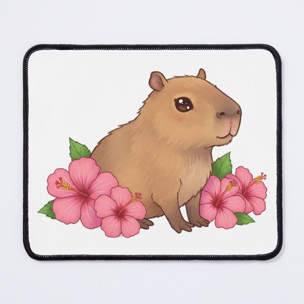 Item preview, Capy Chillaxin' Amongst the Hibiscus Hype designed and sold by Guryl Michal Designs.