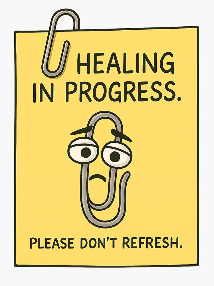Thumbnail 3 of 3, Sticker, Healing in Progress Sad Paperclip Sticker designed and sold by Christ2prNoLand.