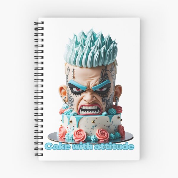 Item preview, Edgy Punk Cake Angry Face Cool Tattoo Dessert Art designed and sold by MythicCotton.