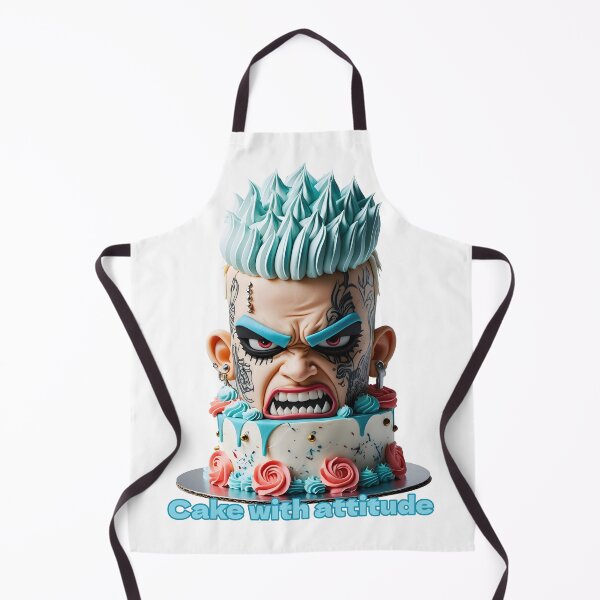 Item preview, Edgy Punk Cake Angry Face Cool Tattoo Dessert Art designed and sold by MythicCotton.