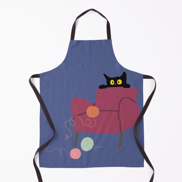 Item preview, Playful Black Cat with Yarn Balls - Cute Knitting and Crocheting Design designed and sold by ElixirCraft.