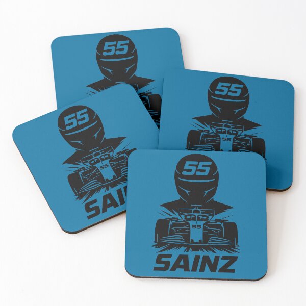 Item preview, Carlos Sainz Silhouette Art - F1 Driver Helmet & Car Graphic | Racing Number 55 designed and sold by Studio F1Grid.