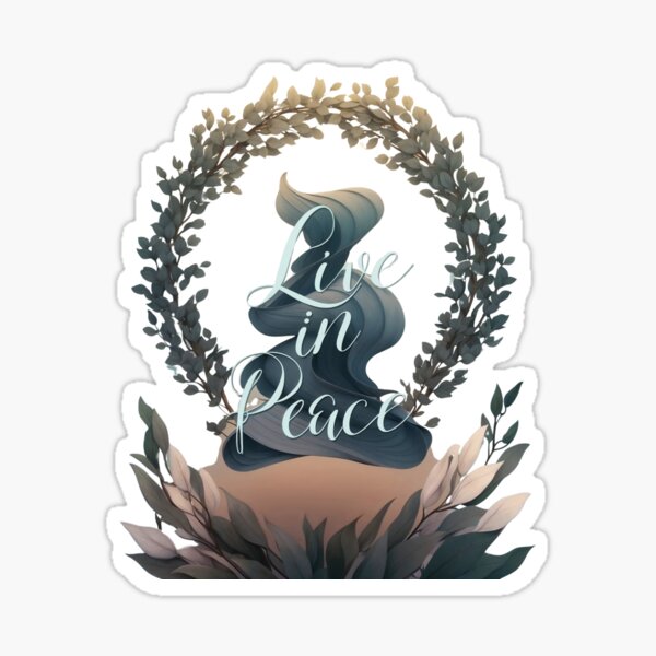 Item preview, Live in Peace: Calligraphy Vine Artwork, World Peace! designed and sold by Dell-B Attire.