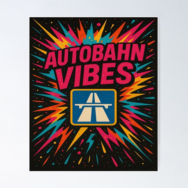 Item preview, Autobahn Vibes – Retro Pop Art Germany Highway Design designed and sold by StudioCultura.