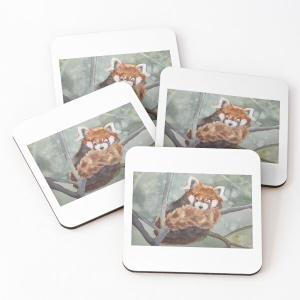 Item preview, Red Panda Cuteness – Original Watercolor Art Print designed and sold by Watercolors of Nature.