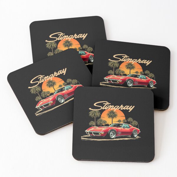 Item preview, Classic Stingray Corvette Sunset Retro Art designed and sold by TheArtOfCar.