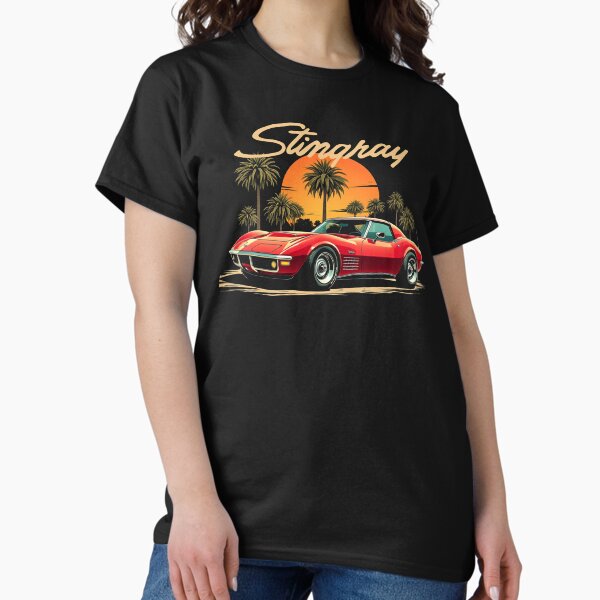Item preview, Classic Stingray Corvette Sunset Retro Art designed and sold by TheArtOfCar.