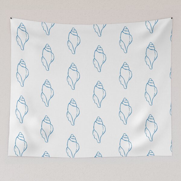 Item preview, Sky Blue Seashell Line Art – Boho Chic designed and sold by Bella-Bear.