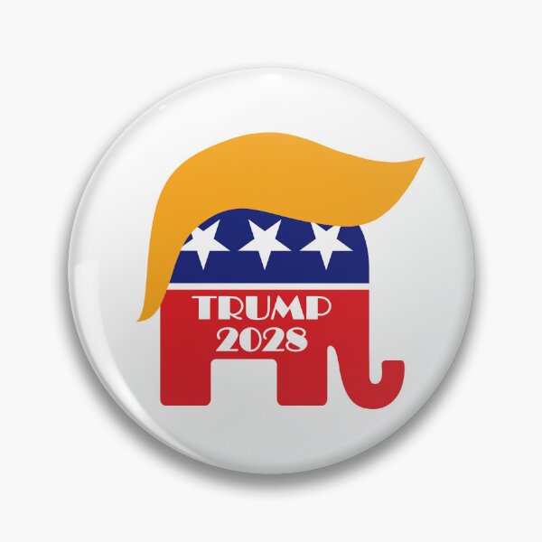 Item preview, Re-elect Donald Trump 2028 GOP Republican Elephant Hair Logo designed and sold by Inside Out Designs.