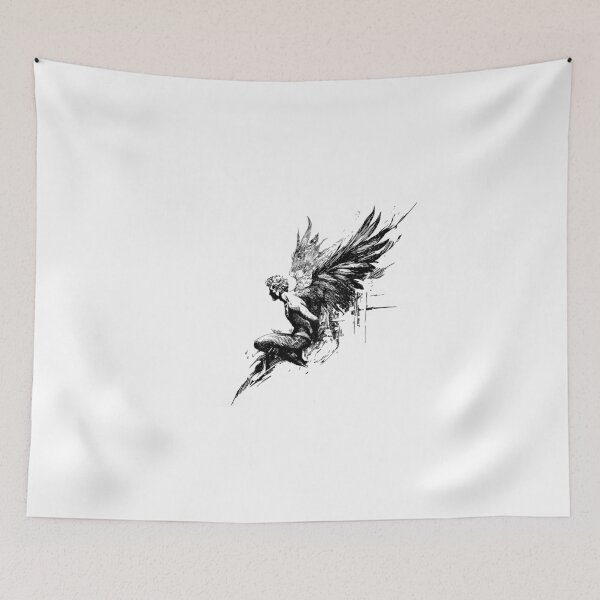 Item preview, Icarus Contemplating the fall, ink on paper,  21x29cm, 2025 designed and sold by oanaunciuleanu.