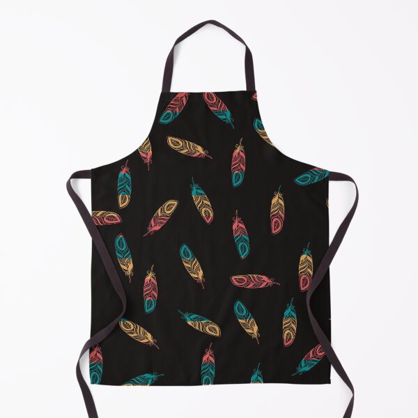 Item preview, Fantasy print of colored feathers on a black background designed and sold by Martapp.