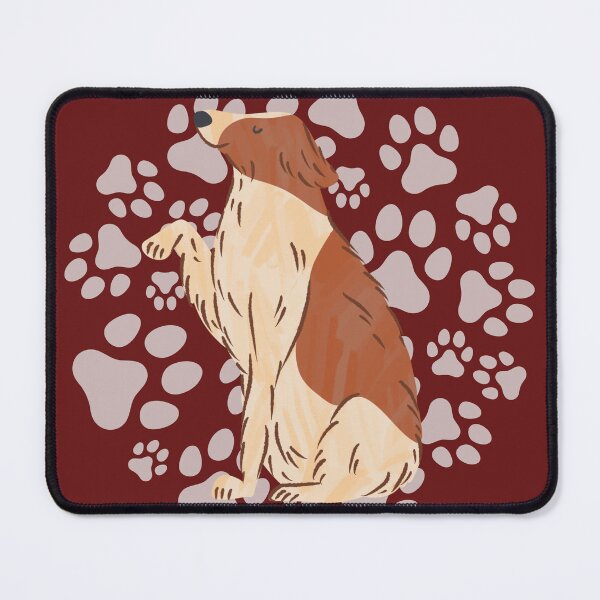 Item preview, Borzoi Giving a Paw - Brown Dog on Paw Print Background designed and sold by ElixirCraft.