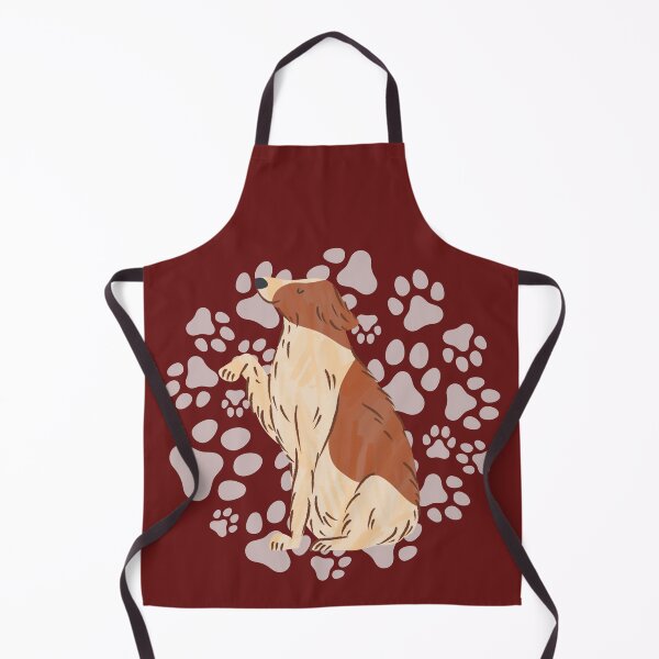 Item preview, Borzoi Giving a Paw - Brown Dog on Paw Print Background designed and sold by ElixirCraft.