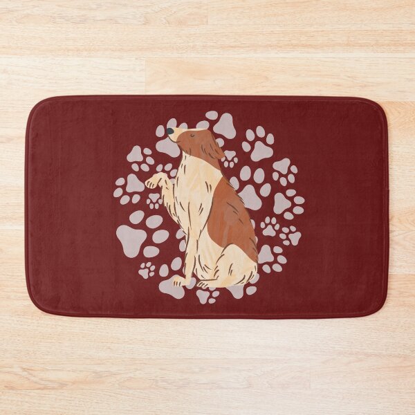Item preview, Borzoi Giving a Paw - Brown Dog on Paw Print Background designed and sold by ElixirCraft.