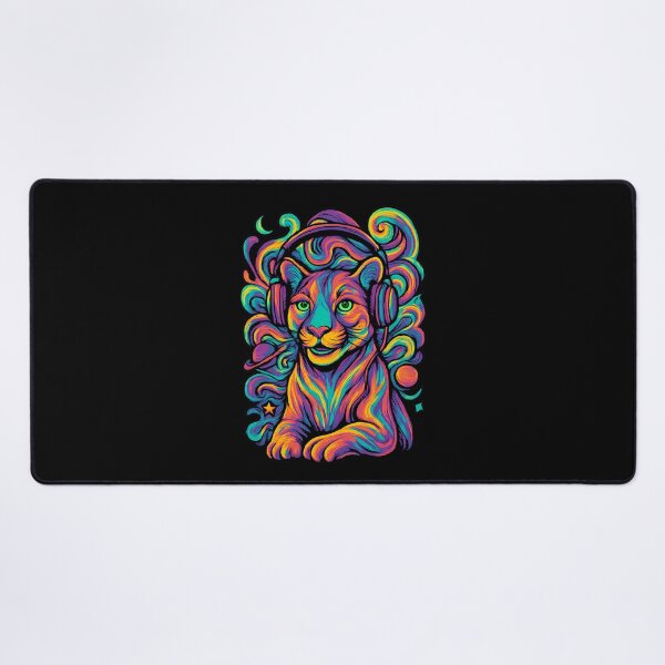 Item preview, Psychedelic Cougar Listening to Music designed and sold by Ambient Mind Design.