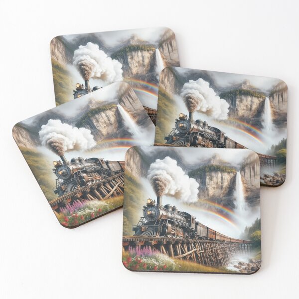Item preview, Mountain Train Trestle With Waterfalls designed and sold by Maria Dryfhout.