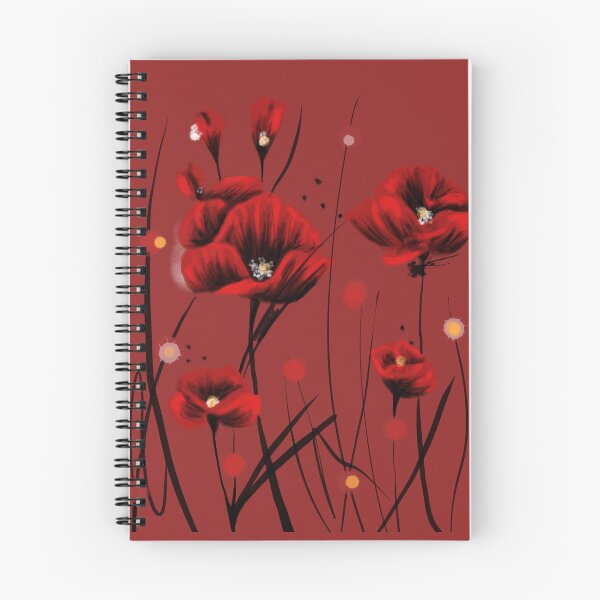 Item preview, ​Fiery Poppies - Bold Red & Black Floral designed and sold by ArtStyleAlice.