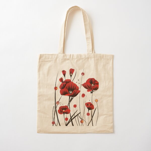 Item preview, ​Fiery Poppies – Bold Red & Black Floral Illustration​ designed and sold by ArtStyleAlice.
