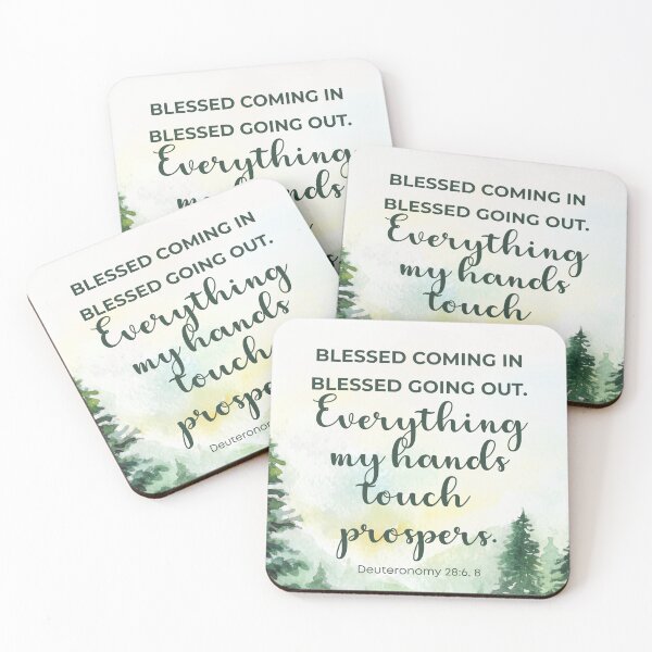 Item preview, Blessed Coming In & Going Out, Green Watercolor Mountain Wall Art  designed and sold by InspireNIgnite.