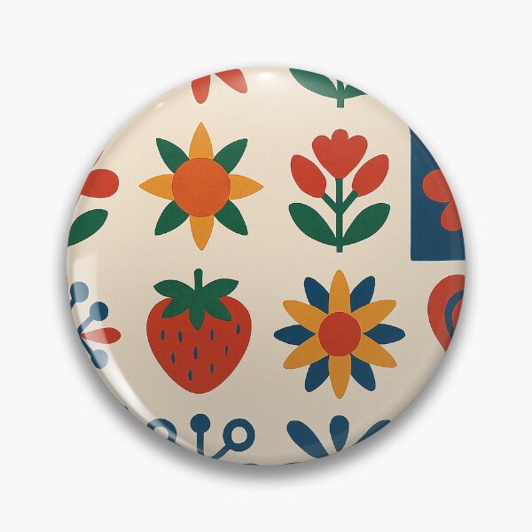 Item preview, Retro Folk Art Colorful Floral Pattern designed and sold by weirdfishes123.